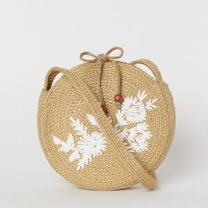 Annelie embroidered straw bag - Image 1